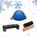 Aerobic Stepper (3 Levels) + Bosu Ball + Deep Tissue Foam Roller 2 in 1